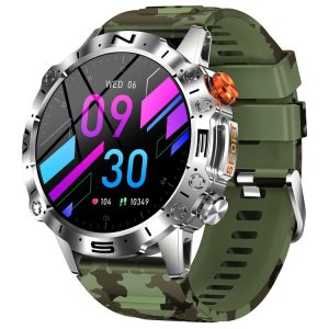 K59 IP67 BT5.0 1.43inch Smart Watch Support Voice Call / Sleep Detection (Camo Green)