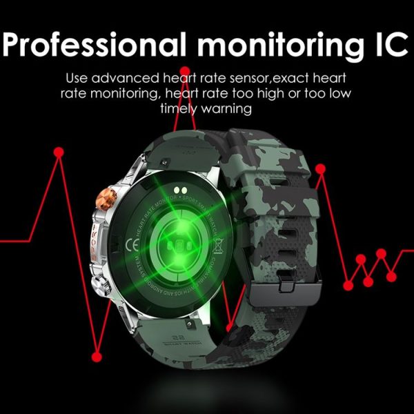 K59 IP67 BT5.0 1.43inch Smart Watch Support Voice Call / Sleep Detection (Camo Green) - Image 10