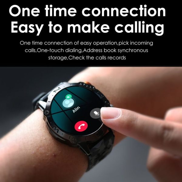 K59 IP67 BT5.0 1.43inch Smart Watch Support Voice Call / Sleep Detection (Camo Green) - Image 4