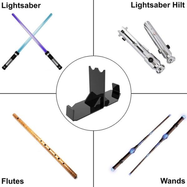 YX060 Lightsaber Stand Acrylic Light Saber Display Holder Black (Black) - Image 4
