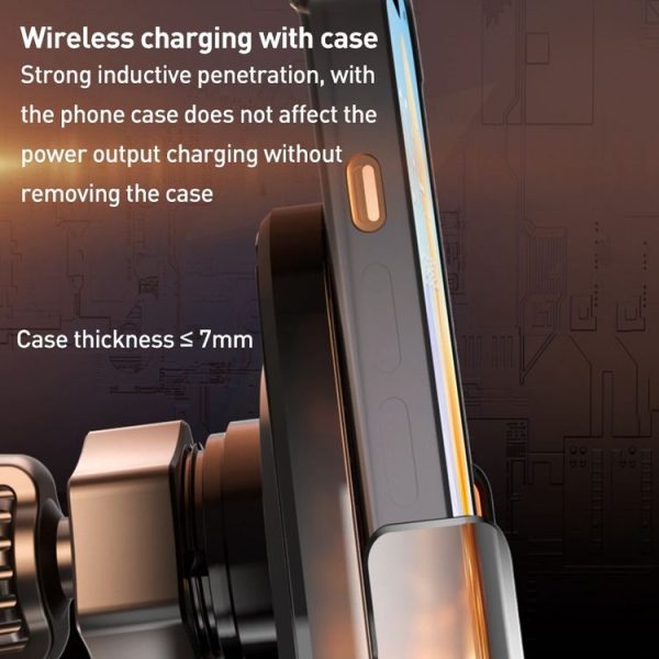 C05 Automatic Alignment Wireless Fast Charging Air Outlet Car Holder (Black) - Image 5