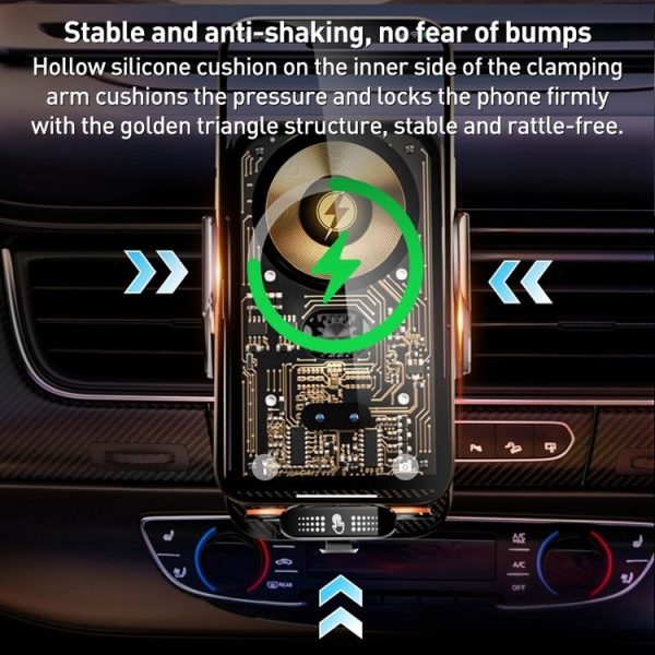C05 Automatic Alignment Wireless Fast Charging Air Outlet Car Holder (Black) - Image 6