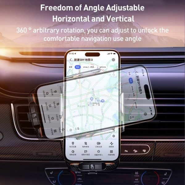 C05 Automatic Alignment Wireless Fast Charging Air Outlet Car Holder (Black) - Image 7