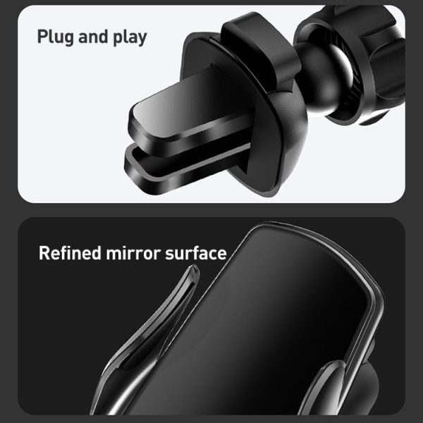 M3 Infrared lnduction Wireless Fast Charging Air Outlet Car Holder (Black) - Image 10