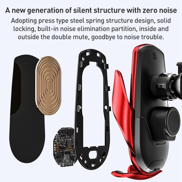 M3 Infrared lnduction Wireless Fast Charging Air Outlet Car Holder (Black) - Image 8
