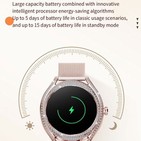 V66 1.28inch BT5.0 Smart Watch Support Heart Rate / Sleep Detection, Style: Steel Strap (Black) - Image 10