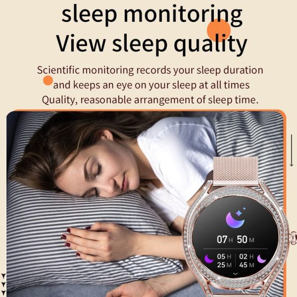 V66 1.28inch BT5.0 Smart Watch Support Heart Rate / Sleep Detection, Style: Steel Strap (Black) - Image 12