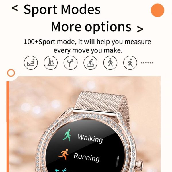 V66 1.28inch BT5.0 Smart Watch Support Heart Rate / Sleep Detection, Style: Steel Strap (Black) - Image 13