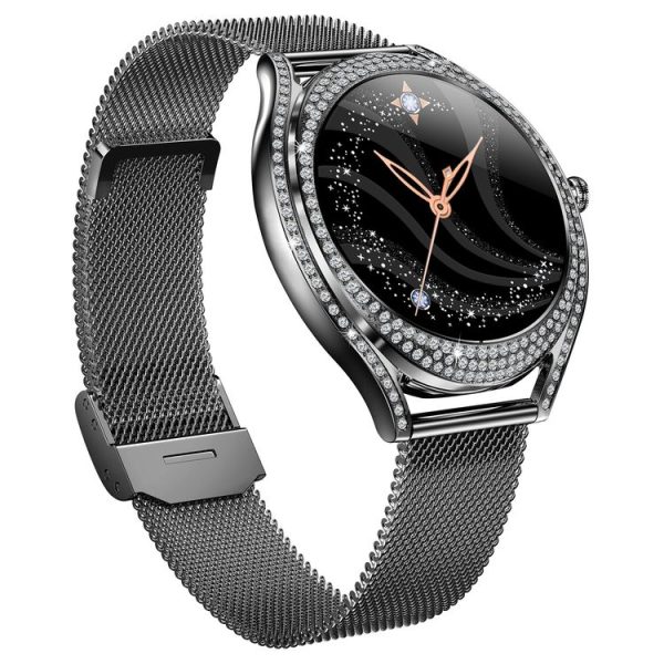 V66 1.28inch BT5.0 Smart Watch Support Heart Rate / Sleep Detection, Style: Steel Strap (Black) - Image 2