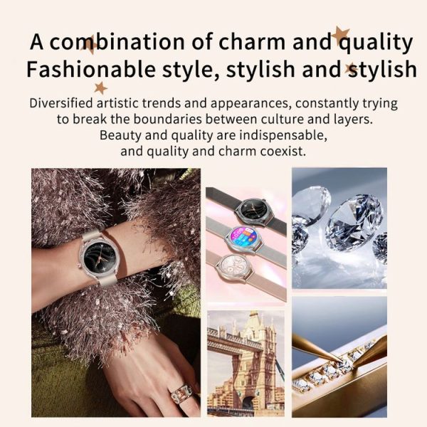 V66 1.28inch BT5.0 Smart Watch Support Heart Rate / Sleep Detection, Style: Steel Strap (Black) - Image 8