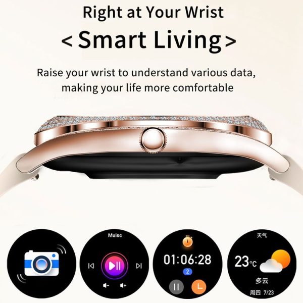 V66 1.28inch BT5.0 Smart Watch Support Heart Rate / Sleep Detection, Style: Steel Strap (Black) - Image 9
