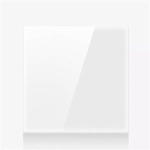 86mm Round LED Tempered Glass Switch Panel, White Round Glass, Style: Blank Panel