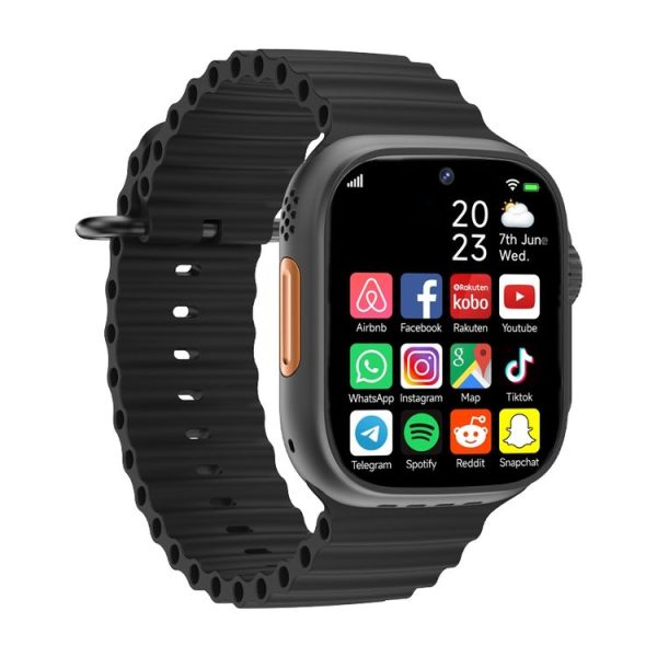 GS37 1.95 inch Screen Smart Phone Watch, 1GB+16GB, Android 9.0, Spreadtrum SL8541E, Network: 4G, Single Nano SIM, Front & Rear Camera (Black)