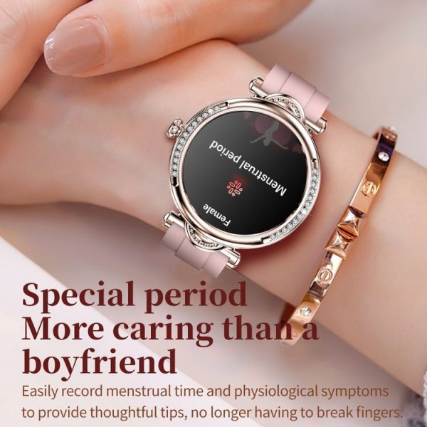 CF32 1.27 inch Screen Lady Smart Watch, Silicone Band, Support Female Physiology Monitoring & 100+ Sports Modes (Black) - Image 10
