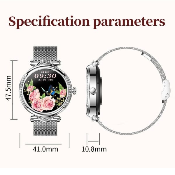CF32 1.27 inch Screen Lady Smart Watch, Silicone Band, Support Female Physiology Monitoring & 100+ Sports Modes (Black) - Image 14