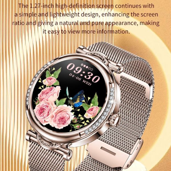 CF32 1.27 inch Screen Lady Smart Watch, Silicone Band, Support Female Physiology Monitoring & 100+ Sports Modes (Black) - Image 5