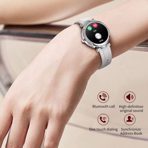 CF32 1.27 inch Screen Lady Smart Watch, Silicone Band, Support Female Physiology Monitoring & 100+ Sports Modes (Black) - Image 6