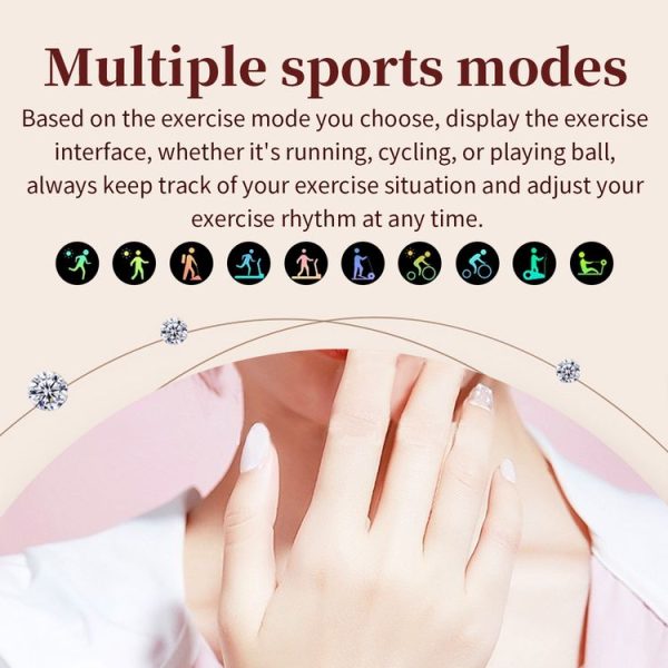 CF32 1.27 inch Screen Lady Smart Watch, Silicone Band, Support Female Physiology Monitoring & 100+ Sports Modes (Black) - Image 8