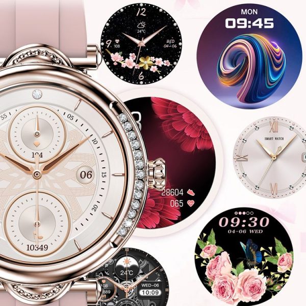CF32 1.27 inch Screen Lady Smart Watch, Silicone Band, Support Female Physiology Monitoring & 100+ Sports Modes (Black) - Image 9
