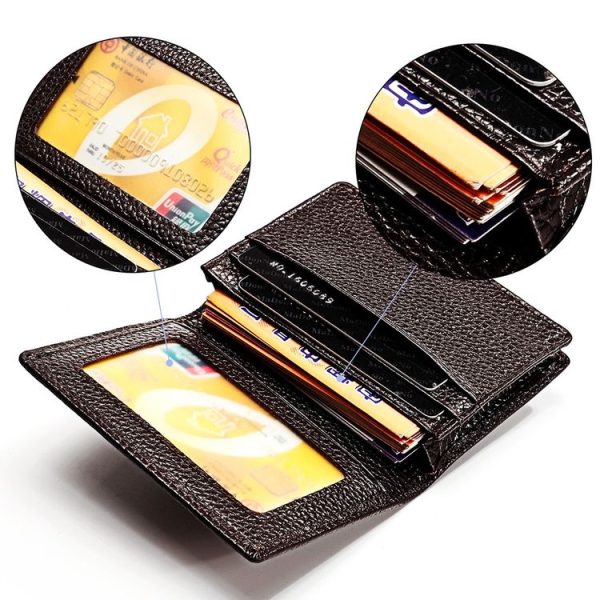 KB156 Antimagnetic RFID Men Leather Card Bag Card Holder (Black) - Image 6