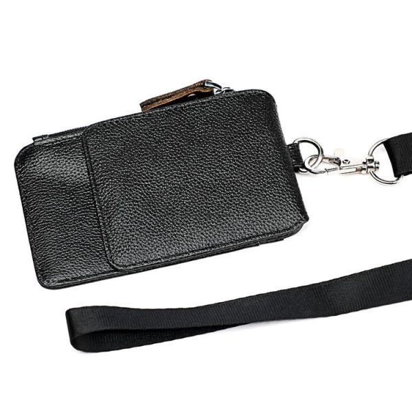 KB172 Antimagnetic RFID Leather Card Holder Office Work Certificate Case Chest Card (Black) - Image 5