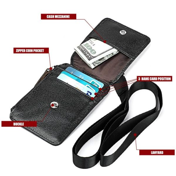 KB172 Antimagnetic RFID Leather Card Holder Office Work Certificate Case Chest Card (Black) - Image 8