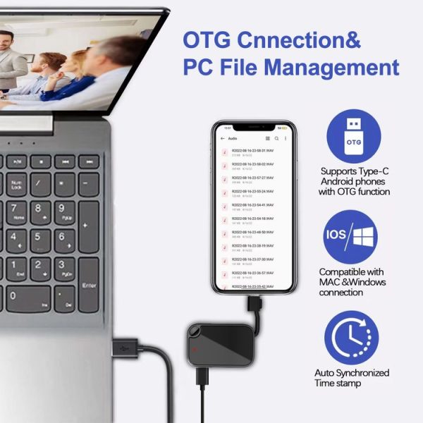 C18 Smart HD Voice Recorder with OTG Cable, Capacity: 16GB - Image 6