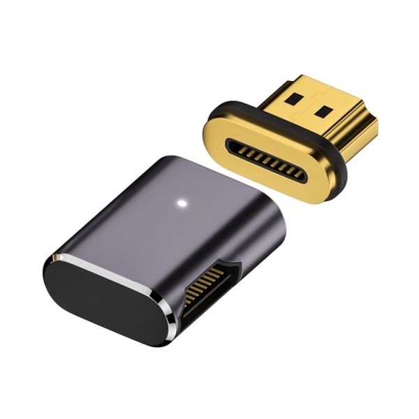 8K 60Hz HDTV to HDTV Magnetic Adapter, Male Straight Female Side Right Bend - Image 2