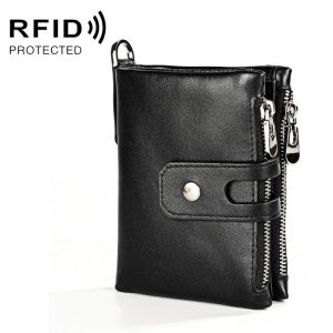 3515 Antimagnetic RFID Multi-function Leather Men Wallet with Card Holder (Black)