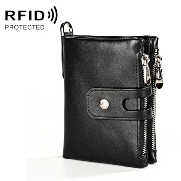 3515 Antimagnetic RFID Multi-function Leather Men Wallet with Card Holder (Black)