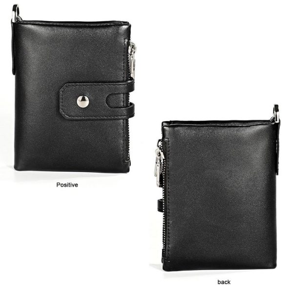 3515 Antimagnetic RFID Multi-function Leather Men Wallet with Card Holder (Black) - Image 2