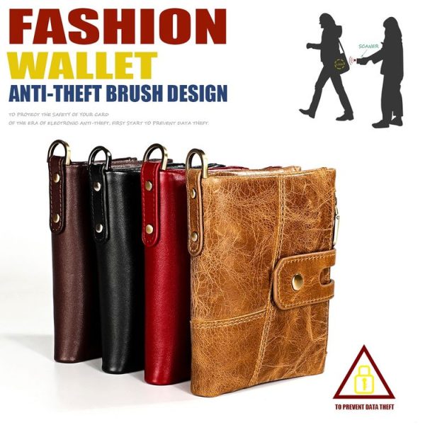 3515 Antimagnetic RFID Multi-function Leather Men Wallet with Card Holder (Black) - Image 4