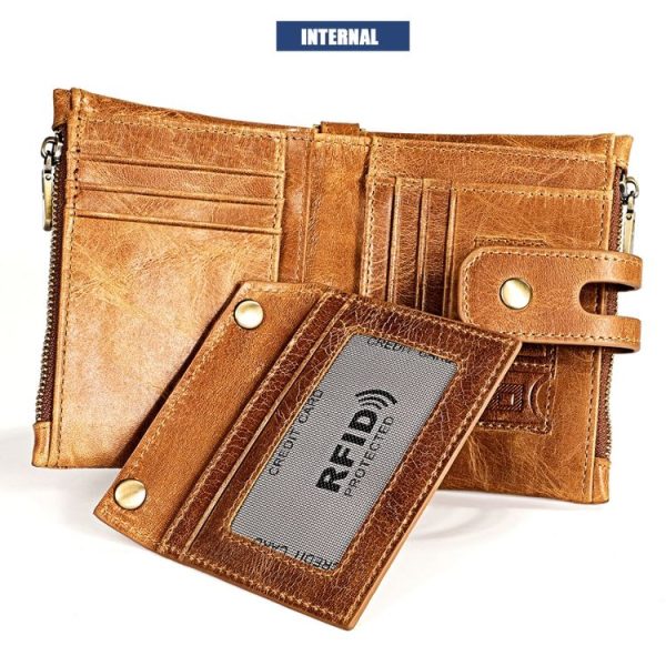 3515 Antimagnetic RFID Multi-function Leather Men Wallet with Card Holder (Black) - Image 5