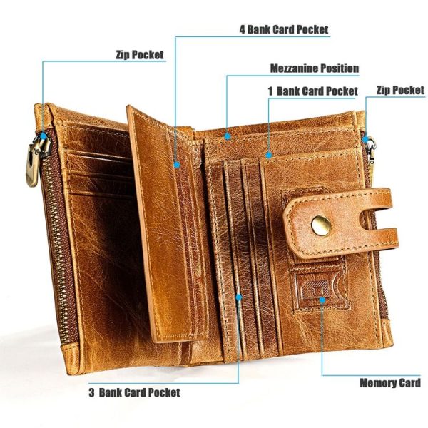3515 Antimagnetic RFID Multi-function Leather Men Wallet with Card Holder (Black) - Image 7