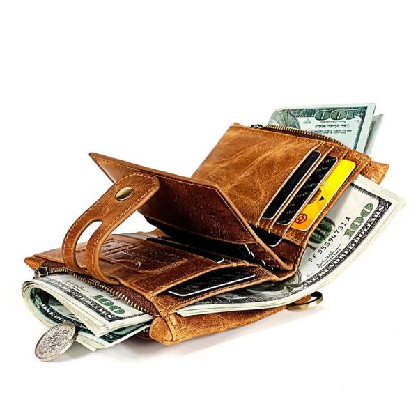 3515 Antimagnetic RFID Multi-function Leather Men Wallet with Card Holder (Black) - Image 8