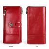 3513 Antimagnetic RFID Multi-function Retro Leather Lady Wallet Large-capacity Purse with Card Holder (Red) - Image 2