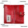 3513 Antimagnetic RFID Multi-function Retro Leather Lady Wallet Large-capacity Purse with Card Holder (Red) - Image 4
