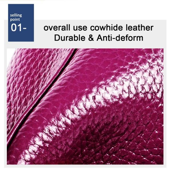 2027 Lady Leather Zipper Wallet Purse Double-pocket Little Shell Bag (Purple) - Image 7