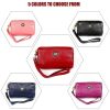 2033 Lady Portable Zipper Leather Wallet Purse Small Cosmetic Bag with Lanyard (Red) - Image 9