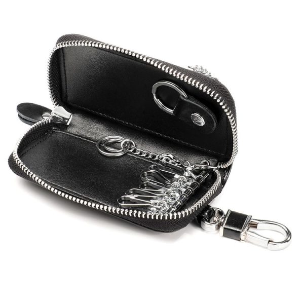 9108 Large Capacity Zipper Leather Keys Holder Bag Multi-function Wallet (Red) - Image 6