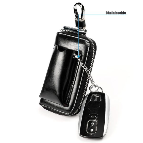 9108 Large Capacity Zipper Leather Keys Holder Bag Multi-function Wallet (Red) - Image 9