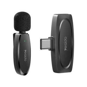 YESIDO KR11 Low-latency Wireless Lavalier Microphone with Type-C Receiver (Black)
