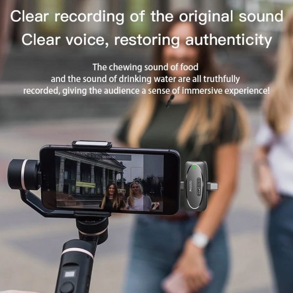 YESIDO KR11 Low-latency Wireless Lavalier Microphone with Type-C Receiver (Black) - Image 5