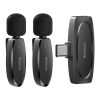 YESIDO KR13 Dual Low-latency Wireless Lavalier Microphone with Type-C Receiver (Black)