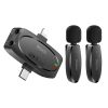 YESIDO KR15 Dual Low-latency Wireless Lavalier Microphone with 3 in 1 Receiver (Black)