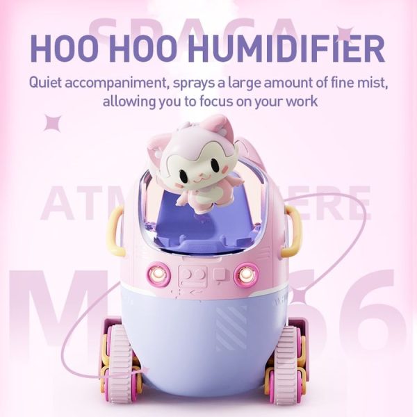 MJ066 220ML Portable Desktop Cute Cartoon Tank Car Air Humidifier with LED Lights, Model: Rechargeable (Pink) - Image 5