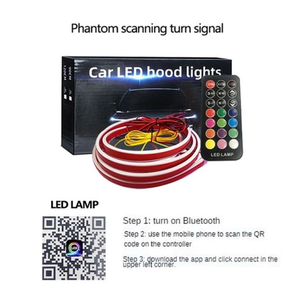 Car Startup Scan Through Hood LED Daytime Running Atmosphere Light, APP Control, Length: 1.2m (Symphony) - Image 2