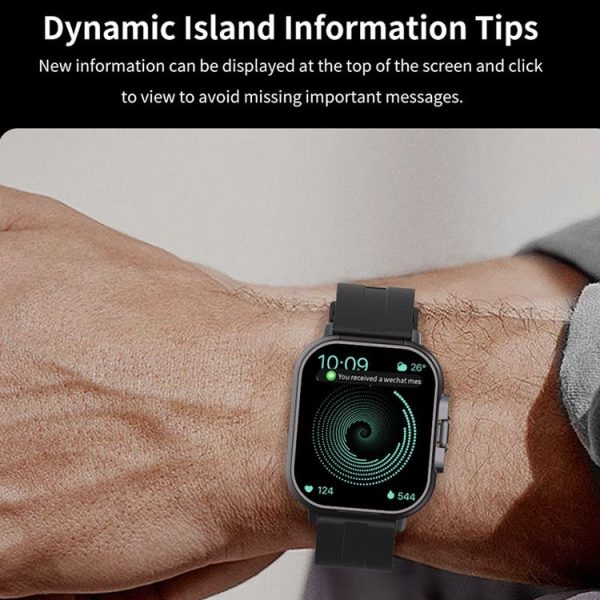 D8 2.01 inch 2 in 1 Bluetooth Earphone Silicone Band Smart Watch, Support Health Monitoring / NFC (Black) - Image 10