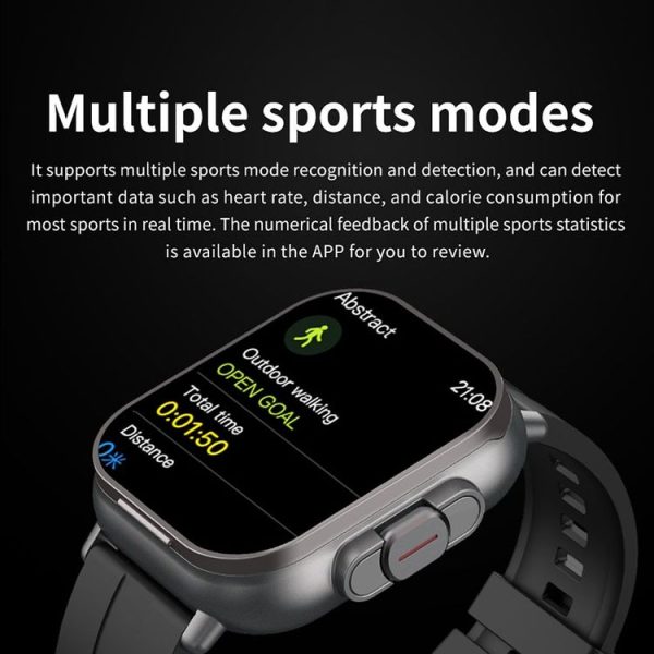 D8 2.01 inch 2 in 1 Bluetooth Earphone Silicone Band Smart Watch, Support Health Monitoring / NFC (Black) - Image 11