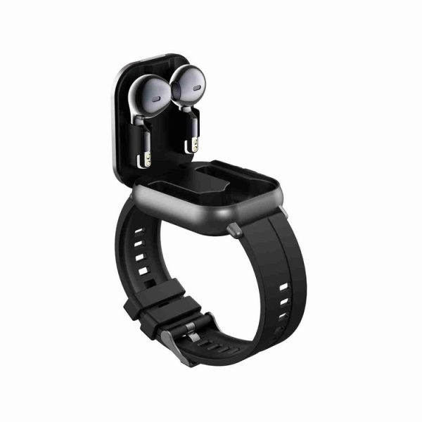 D8 2.01 inch 2 in 1 Bluetooth Earphone Silicone Band Smart Watch, Support Health Monitoring / NFC (Black) - Image 2